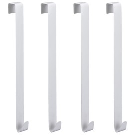 Cepewa Set of 4/8 Door and Window Hooks for Hanging in White Decorative Hooks Clothes Hooks Door Hanger (Set of 4 Door Hooks 32 x 2.5 cm)