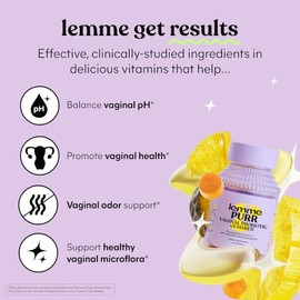 Lemme Purr Vaginal Health Probiotic Gummies for Women - 1 Billion CFUs for Balanced pH, Odor  Flora Support  Vitamin C for Immune Health - Vegan,...  