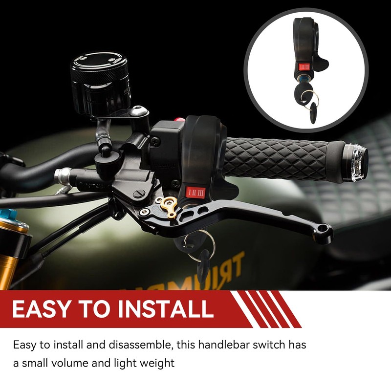 Frdhee Thumb Throttle Ebike, 3 Speed Switch Electric Scooter Throttle