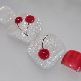 Cherry Bling Pedi Tip - Buy only the thumb tip (-5,000 won) / 체리블링 페디팁 - 엄지팁만 구매 (-5,000원)