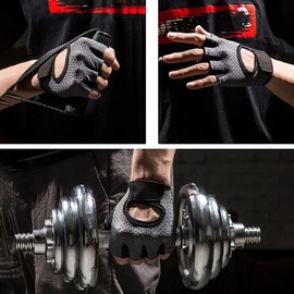 BECNBEAU Workout Gloves Gym Exercise Gloves Rowing Kayak Weightlifting Yoga Fitness Grip Training Lifting Light Weight Anti Slip Padded Palm Protection for Women Men,Gray,Medium