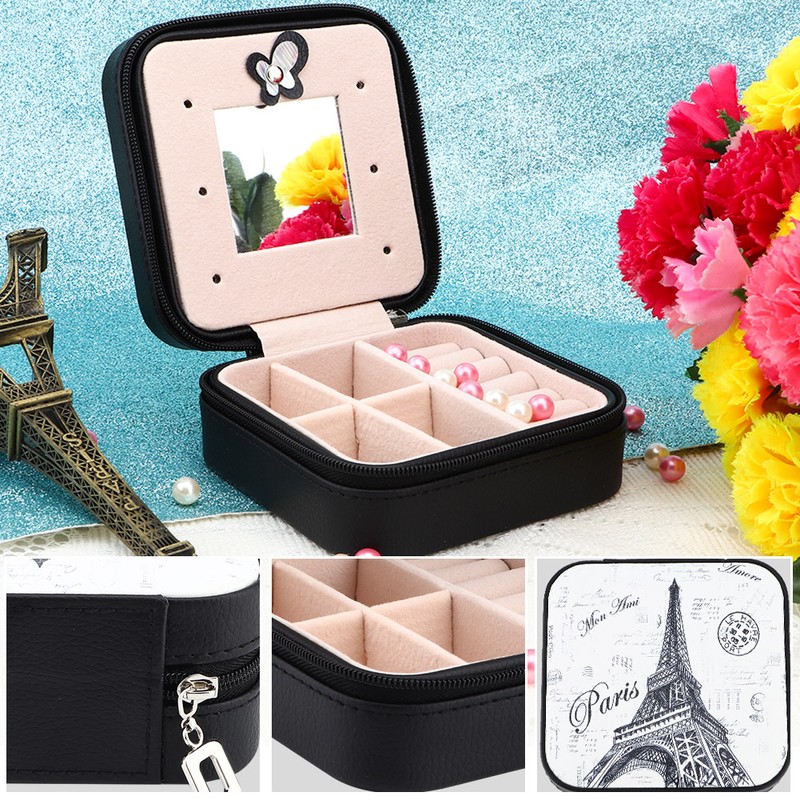 Gift Jewelry Box Travel Portable Storage Case For Earring Necklace