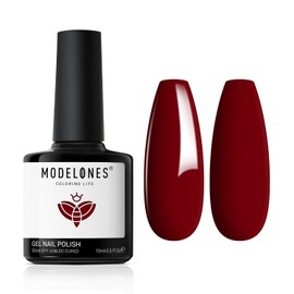modelones UV Nail Polish, Gel Nail Polish, Dark Red, Soak Off for UV Nail Lamp, Durable Manicure Nail Gel Polish, Soak Off Nail Gel Polish, Nail Art, DIY, 15 ml, Christmas, Halloween Gift