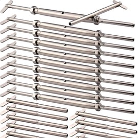 Saiksa Cable Railing Hardware Kit, for 1/8" Cable Railing System of Metal Post, Adjustable Angle Drop Pin Turnbuckle Tensioner 20 Pairs