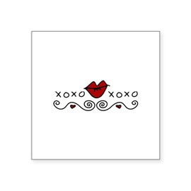 CafePress Lip Kisses Sticker Square Bumper Sticker Car Decal
