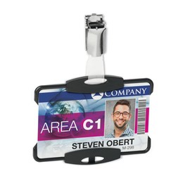 Durable 898801 Eco ID Card Holder for 1 Card, Blue Angel Certified, Pack of 10, Black