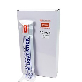 Survival School Lumica 6" Military Grade Safety Light Stick - ORANGE x 10