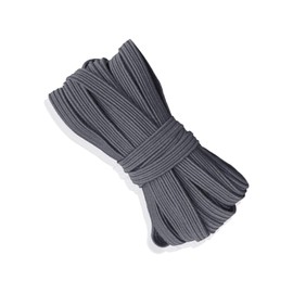 WedDecor 5mm Flat Elastic Band for Sewing, Thin Elastic Cord for Arts and Crafts, DIY for Dressmaking, Waistband, Thread for Bracelet, Haberdashery and Cloth Size Adjusment, Dark Grey, 5 Metres