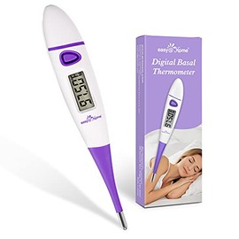 Ovulation Tracker Digital Basal Thermometer: Easy@Home BBT Thermometer for Fertility Prediction - Basal Body Thermometer for Accurate Temperature Monitoring with Premom App Purple DMT-3018