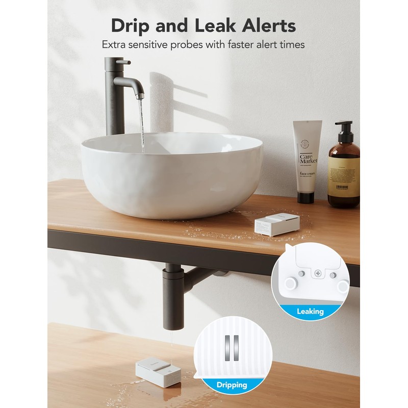 GoveeLife Water Leak Detectors 3 Pack, 100dB Adjustable Audio Alarm