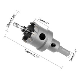 35mm Carbide Hole Cutter, TCT Hole Saws,Tungsten Carbide Tipped Hole Cutter for 5mm Stainless Steel Sheet Metal,Metal Plate, Aluminum (1 Pcs)