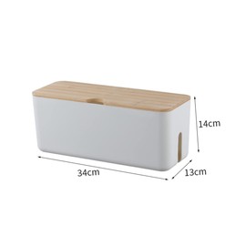 KOMBIUDA Charging Cable Storage Box Durable Plastic Cord Management Organizer with Cover for Keeps Cables Tidy Sight