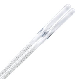 Fukui Craft ZA-0550 Vidro Twisted Chopsticks, Spiral Silver, 9.1 inches (23 cm), Made in Japan