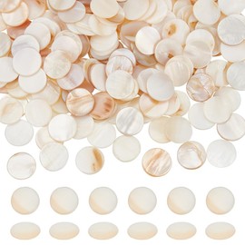 beinkmake 300Pcs Mother of Pearl Mosaic Tiles Bulk Natural Shell Mosaic Flat Round Tiles for Home Decoration DIY Crafts