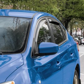 Goodyear Shatterproof in-Channel Window Deflectors for Nissan Sentra 2013-2019, Rain Guards, Window Visors for Cars, Vent Deflector, Car Accessories, 4 pcs - GY003482