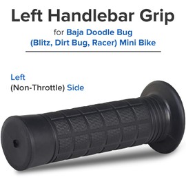 AlveyTech Left Handlebar Grip for Baja Doodle Bug, MB165, & MB200 Mini Bikes - Parts and Accessories for Mini Bike, Textured Surface on Grips, Flanged End Grip