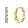 ZARD CZ Huggie Hoop Earrings in 14K Vermeil