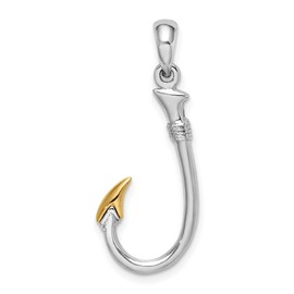 IceCarats 925 Sterling Silver Hawaiian Fish Hook Necklace Chain Pendant Charm Only