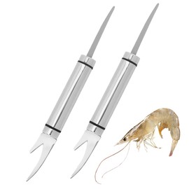 2 Stück 5-In-1-Multifunktionales Garnelenschnur, Spülmaschinengeeignet, Edelstahl Shrimp Peeler, Universalschäler Edelstahl