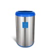 Ninestars OTT-50-19BL Open Top Trash Can, Large, Silver