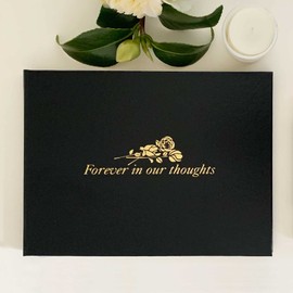 Forever in Our Thoughts | Condolence Book | Informal Lined Inner Pages | 90 Pages | Black | 218 x 160mm