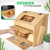 3J2 Discoveries Bread Box for Kitchen Countertop – Large Wooden