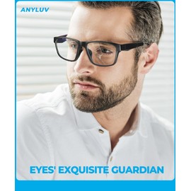 ANYLUV Blue Light Glasses for Men Women Teens, Square Mens Computer Glasses Clear Lens