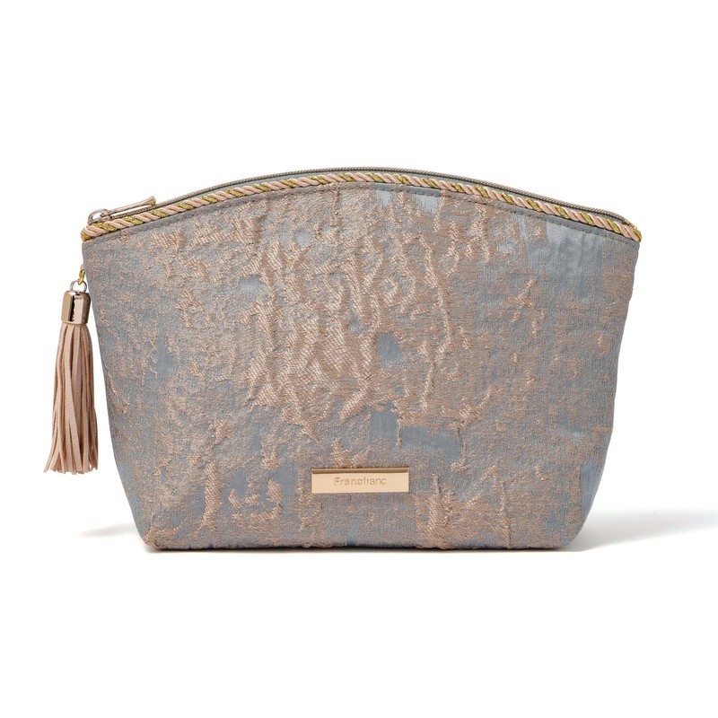 Francfranc Gold Machiere Pouch Cosmetic Pouch Makeup Case, gold, L