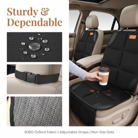 Smart eLf 1680D Car Seat Protection Mat, Anti-Slip Waterproof Car Seat Protector (Set of 2 Baby Child Car Seat Protector)