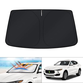 KUST Windshield Sun Shade for Maserati Levante Accessories 2017-2024 Window Sunshade Sun Visor Protector Foldable Blocks UV Rays Keep Your Car Cooler