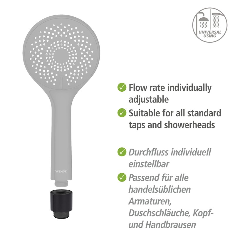 WENKO Water Saver Water-Saving Individually Adjustable Water-Saving Insert for the