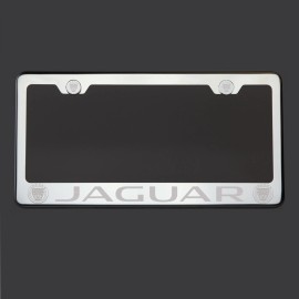KA T304 Chrome Polished New Jaguar Laser Etched Engraved License Plate Frame Screw