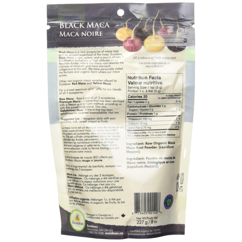 Ecoideas Organic Black Maca, 227g