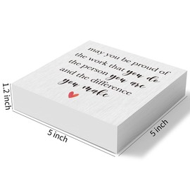 May You Be Proud of the Work That You Do the Person Wooden Box Sign Decorative Retirement Gifts Wood Box Sign Home Office Decor Rustic Square Desk Decor Sign for Shelf 5 x 5 Inches