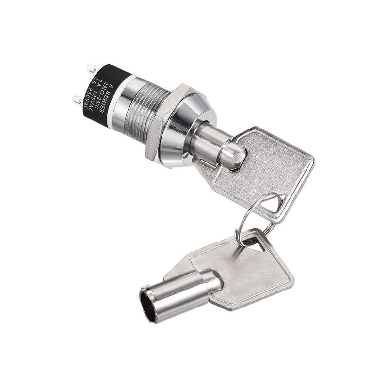 uxcell 19mm 2 Positions Key Locking Push Button Switch with