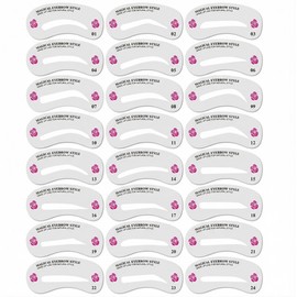 Reusable Eyebrow Stencil Kit for Brow Shaping, Beginner Friendly Makeup Beauty Tool, 24 Styles Flexible Eyebrow Shaping Templates for Home and Salon Grooming