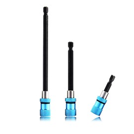 Atskonnen 3 Count Magnetic Drill Bit Holder, 1/4-Inch Hex Shank, 60mm/100mm/150mm, Impact Screwdriver Flexible Drill Bit Extension