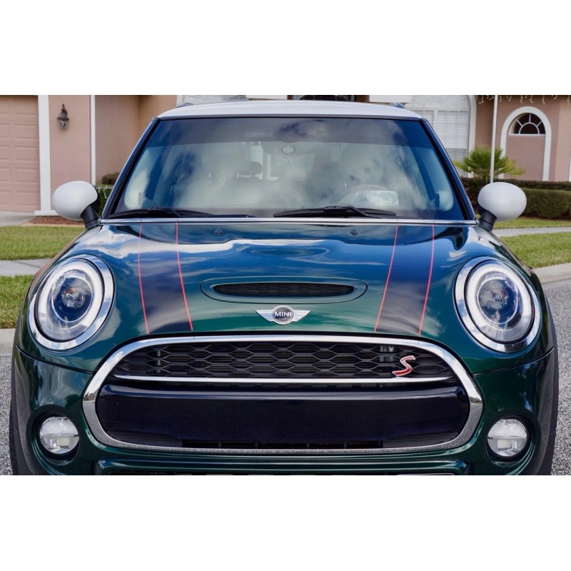 The Pixel Hut Black Hood Bonnet Stripes Decals for Mini