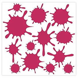 Paint Splatter Decal Set - Lipstick Pink Paint Splash Stickers - Removable Paint Splatter Stickers - Wall Decals Peel and Stick Kids -Daycare Decor Art Classroom Decor Kids Bathroom Sets - 13pc