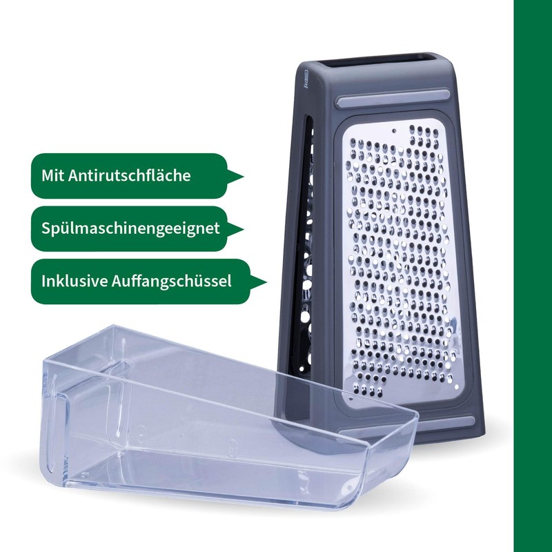 Chefkoch trifft Fackelmann Kitchen Grater with Container - Stainless Steel