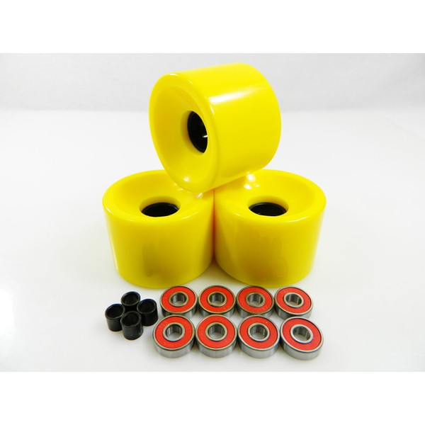 Longboard Cruiser Skateboard High Rebound Wheels + ABEC-7 Speed Bearings Yellow