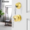 Probrico Polished Brass Keyed Entry Door Knob and Single Cylinder