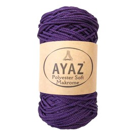 Macrame 3mm Craft Cord, Colored Soft Polyester 250 gr 175 m DIY Line, Wall Hanging Rope, Bag, Basket String, Crochet and Knitting Yarn (1188)