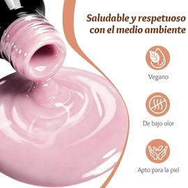 CHERIMOYA Esmalte Gel Semipermanente Nude Jelly Traslúcido-Nude Lila Gris | 12ml Gel Translucido de Alta Calidad, 6 Colores Elegantes Efecto Cristal, 