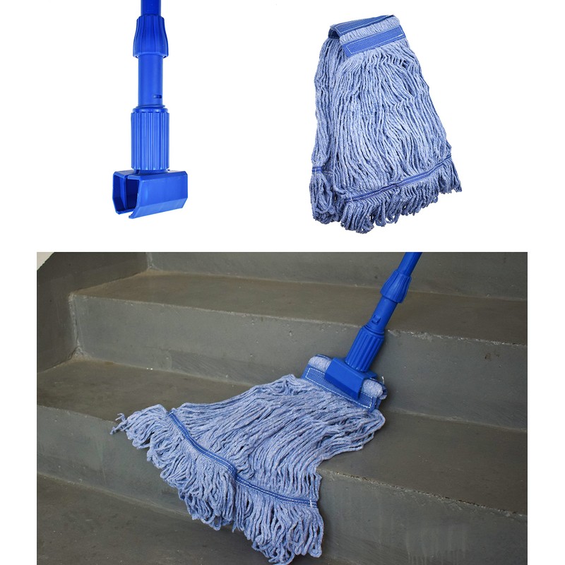 Mop Head Replacement Commercial Heavy Duty String Blue Wet Mop