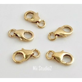 Unbranded 5pcs 8mm 14k yellow gold filled Lobster claw Clasp Pear parrot trigger ring F34g