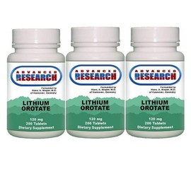 NCI Advanced Research Dr. Hans Nieper Lithium Orotate Tablets, 120 mg, 3Pack (200 Count Each)