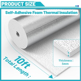 Chiligent Insulation Cover for Vents, 19.5" x 10FT Self-Adhesive & Extra Thick Foam Thermal Insulation, 3-Layer Whole House Fan Cover, Ceiling, Attic, RV, Garage, Reflective, Pack in Roll