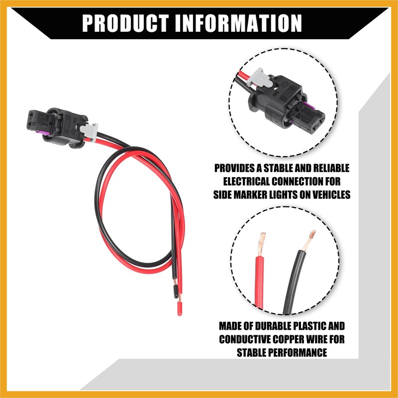 Partuto Car Side Marker Pigtail Connector Harness for Dodge Charger