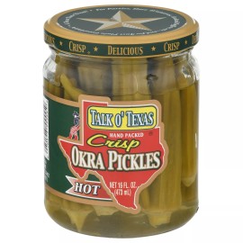 Talk O Texas Okra Pickled Hot 16 oz (Pack Of 12)